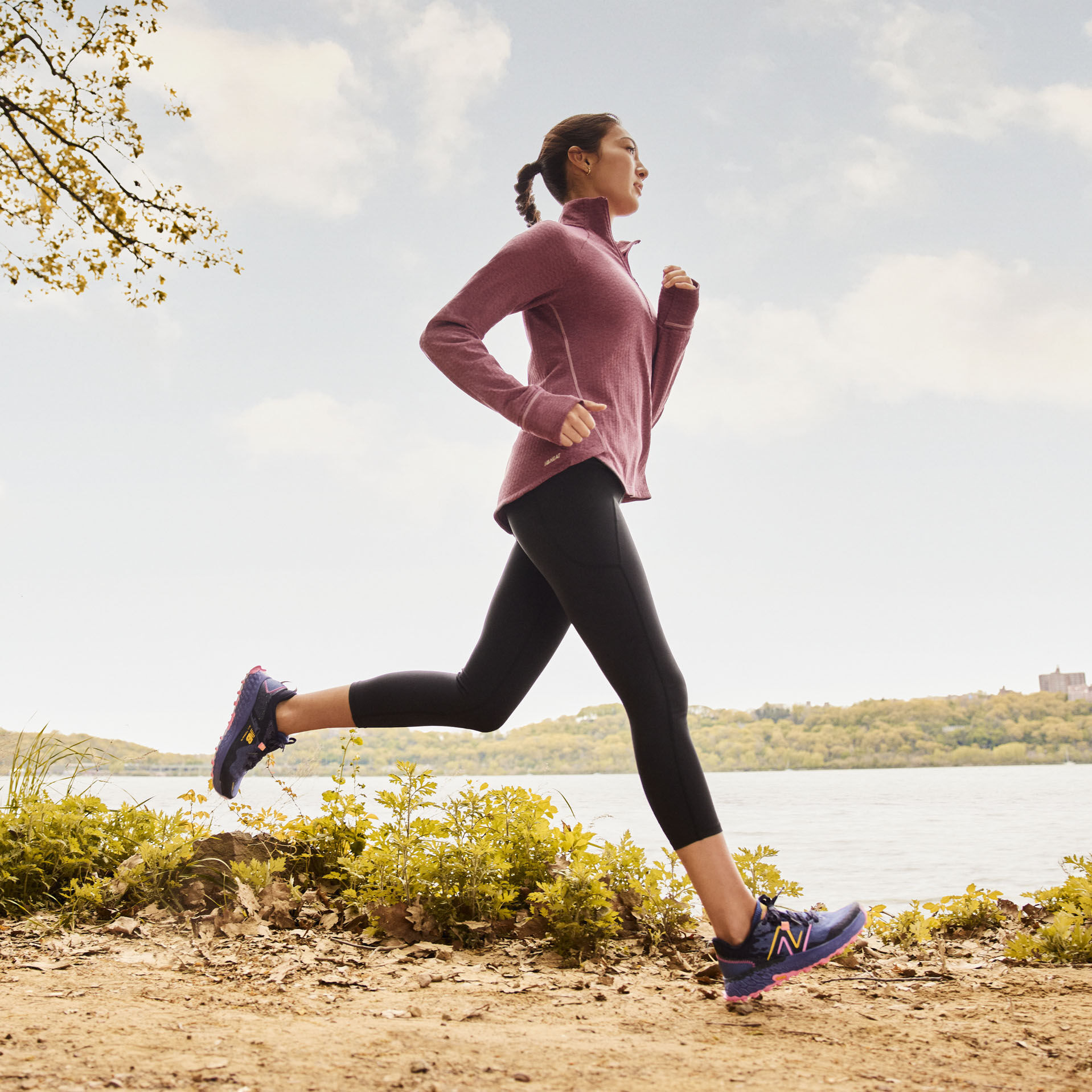 Woman running outside