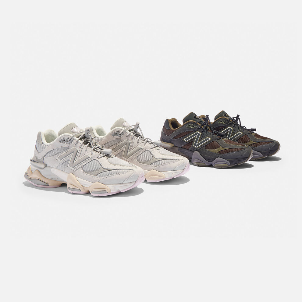 The New Balance 9060 in neutral colours with toggle laces.