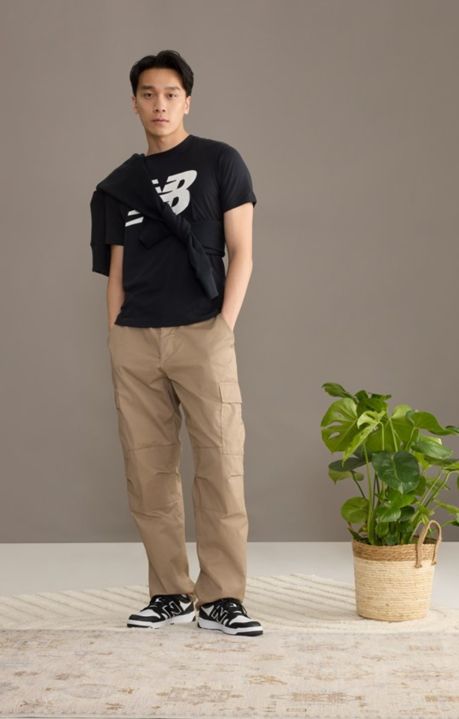 a man wearing New Balance 480 shoes and apparel