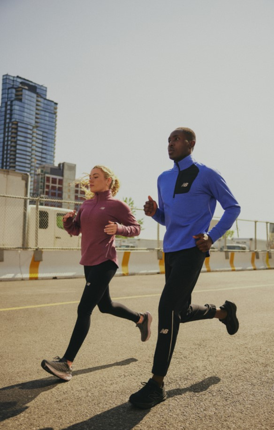 man and woman running in new balance 1080v13